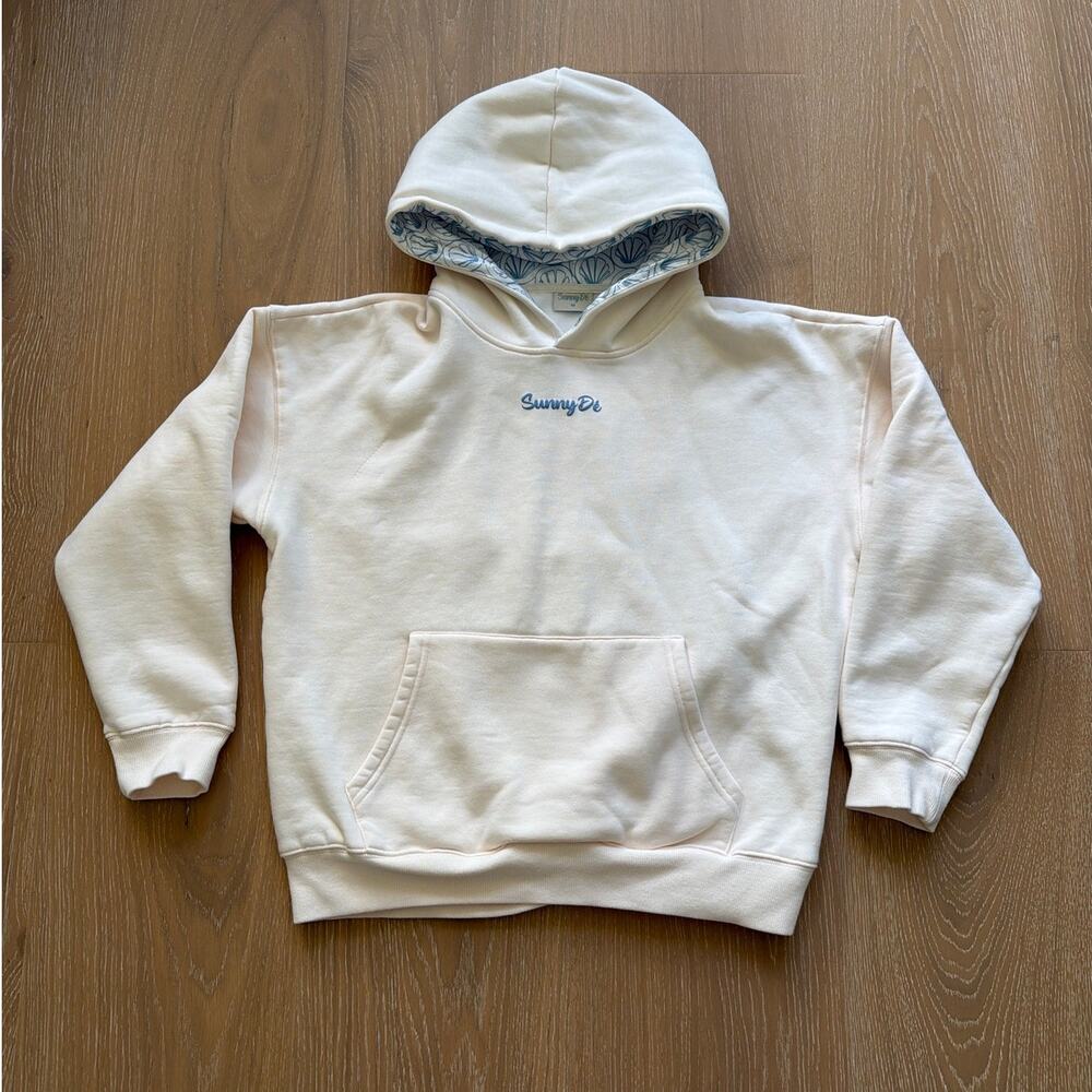 Sunny Se Shoreline Hoodie Size M in Cream Blue